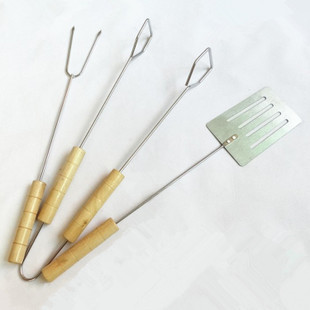 烧烤炉黄金三件套 烤夹、烤铲、烤叉，让户外烧烤更专业更轻松